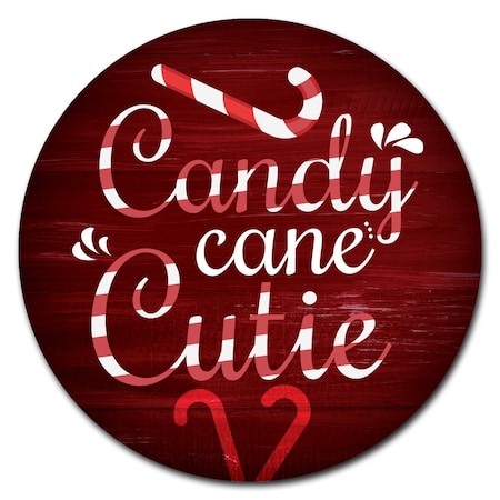 Signmission Candy Cane Cutie Circle Corrugated Plastic Sign C-12-CIR-Candy Cane Cutie